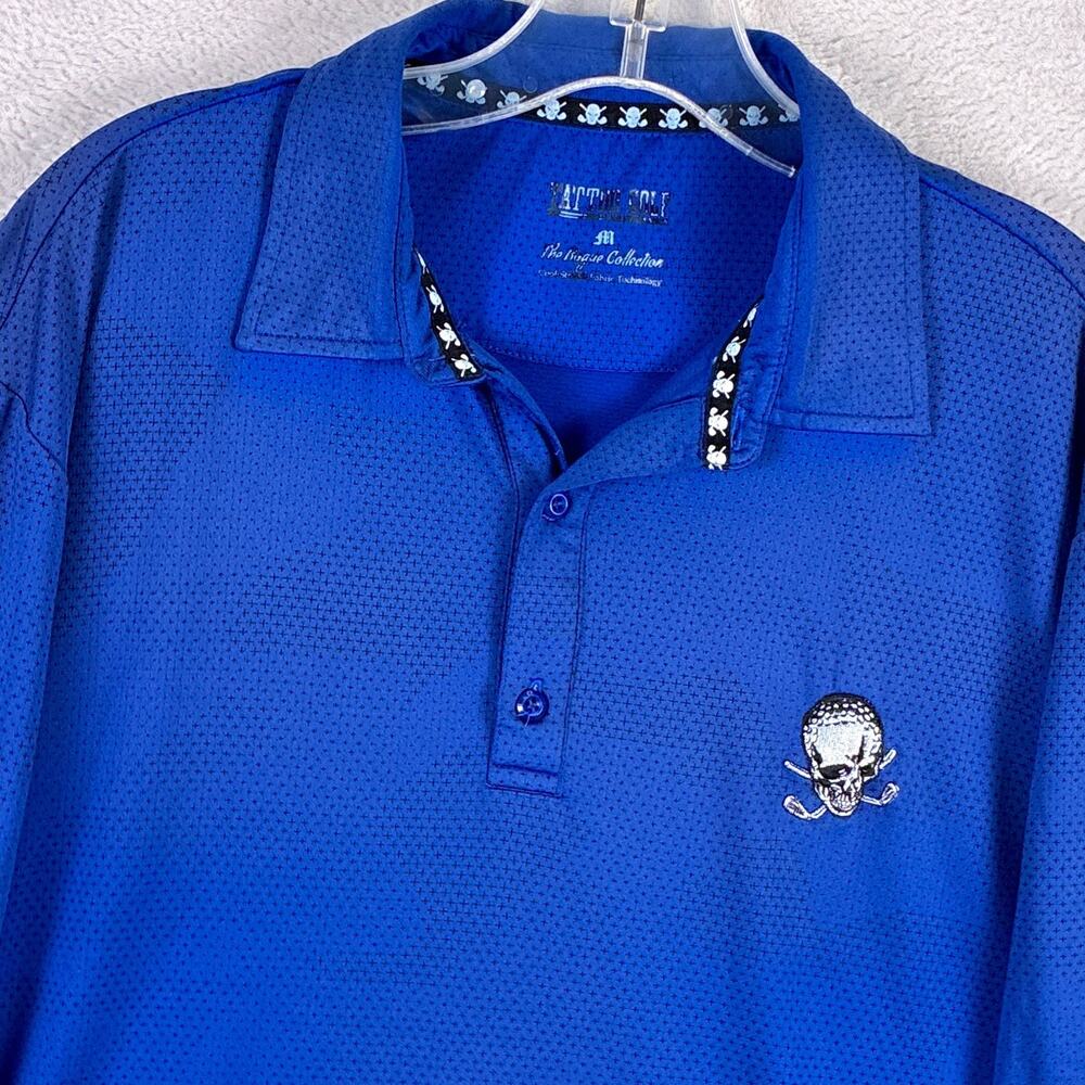 Tattoo Golf Polo Shirt Mens M Blue Camo Rogue Cool Stretch Performance Preppy